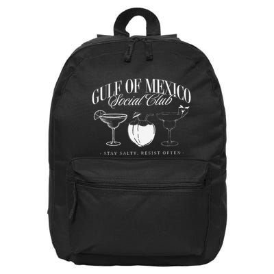 Retro Gulf Of Mexico Social Club Progressive Liberal 16 in Basic Backpack