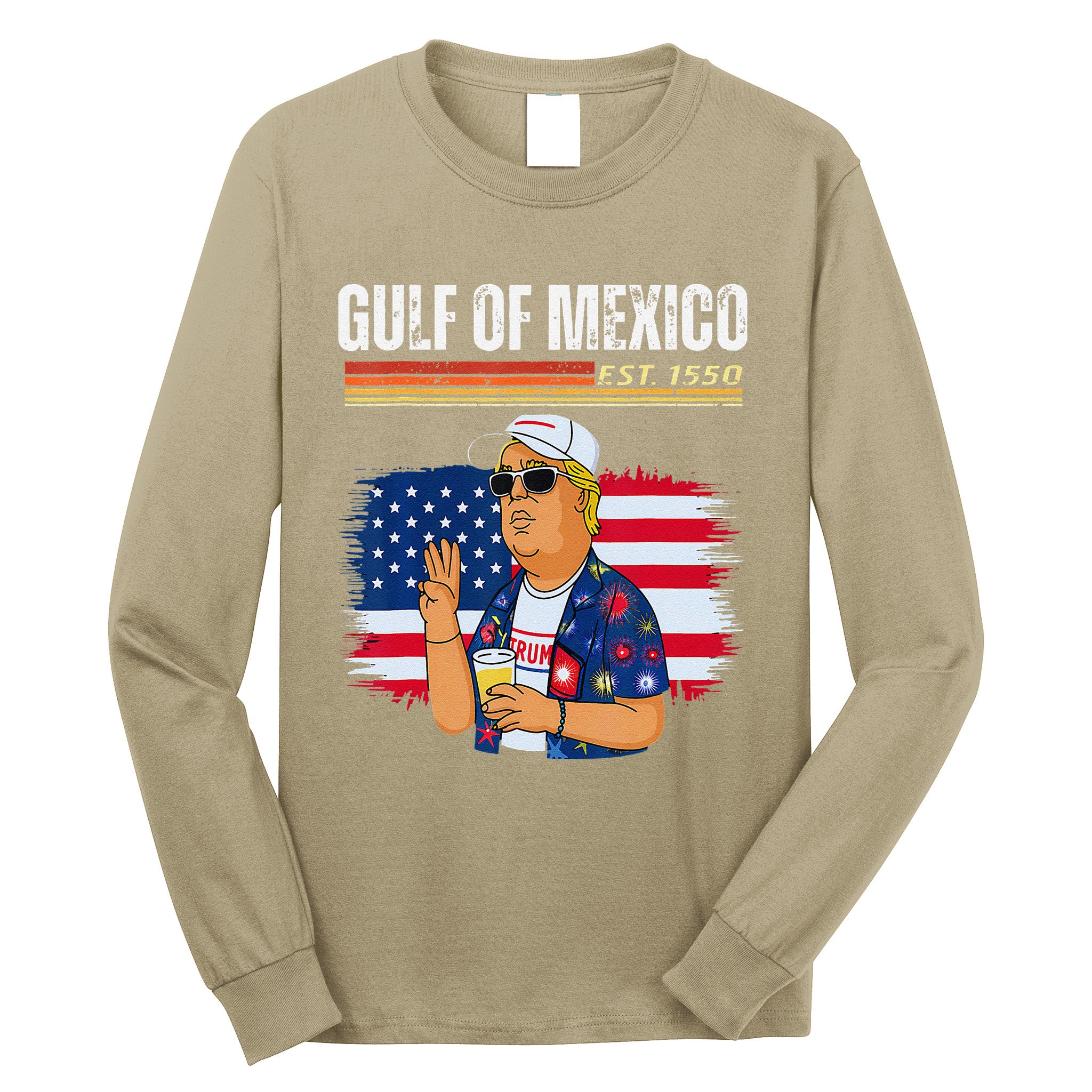 Retro Gulf Of Mexico Historic Gulf Of Mexico Map Long Sleeve Shirt