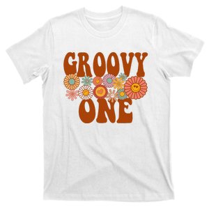 Retro Groovy One Matching Family 1st Birthday Party T-Shirt