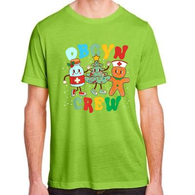 Retro Groovy Obgyn Crew Christmas Tree Latte Drink Ob Gyn Adult ChromaSoft Performance T-Shirt