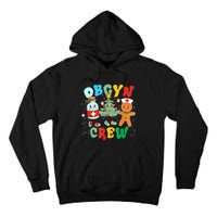 Retro Groovy Obgyn Crew Christmas Tree Latte Drink Ob Gyn Tall Hoodie