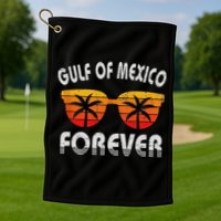 Retro Gulf Of Mexico Forever Golf Towel