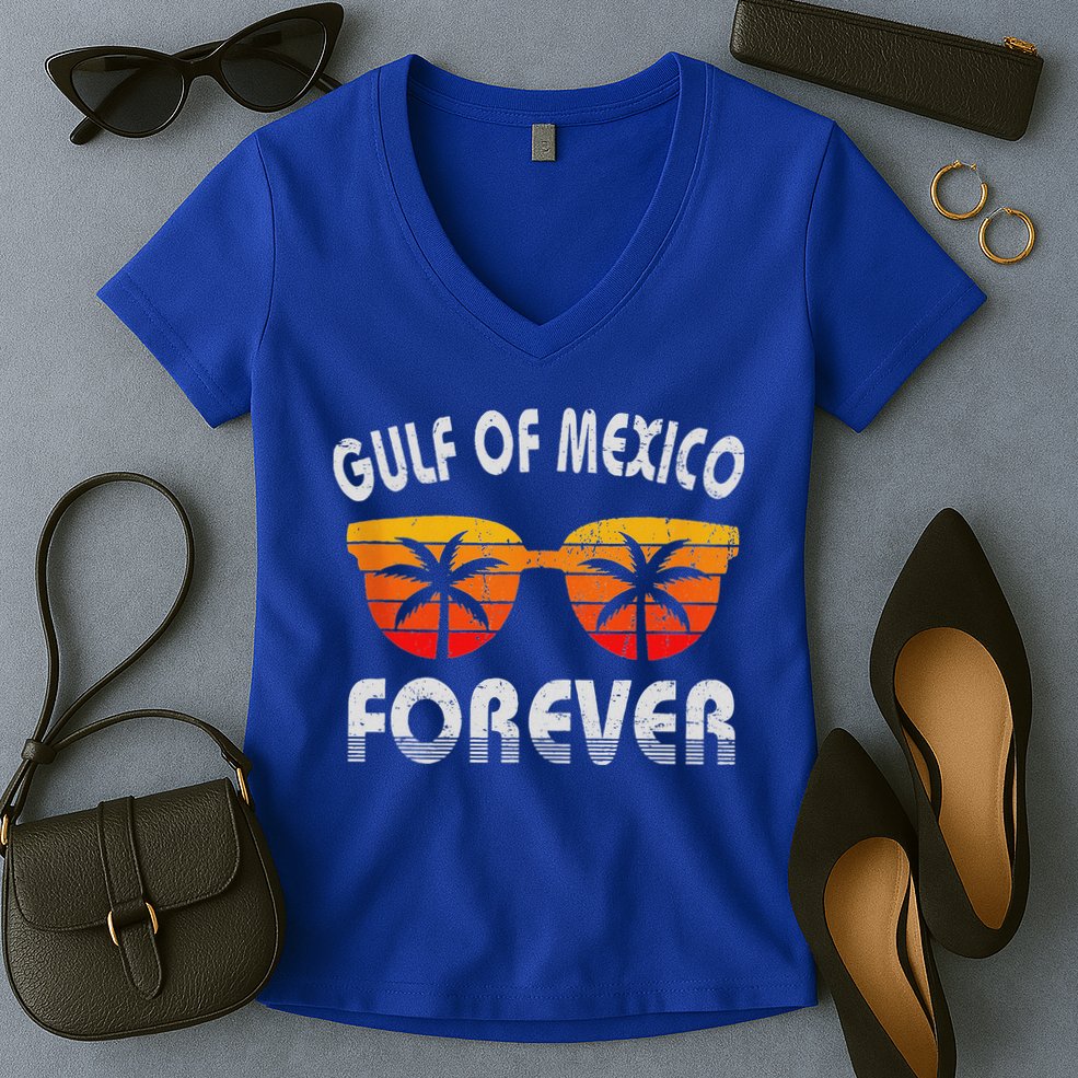 Retro Gulf Of Mexico Forever Women's V-Neck T-Shirt