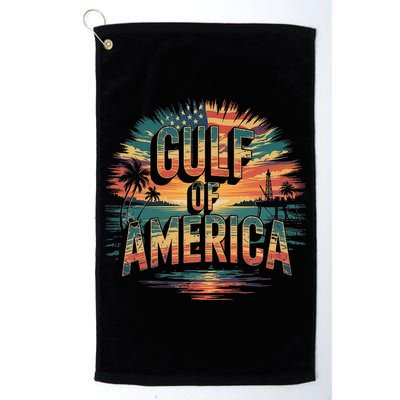 Retro Gulf Of Usa America Patriotic Beach Life Est 2025 Golf Towel