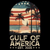 Retro Gulf Of Usa America Est 2025 American Flag Gulf Mexico Doggie Tank