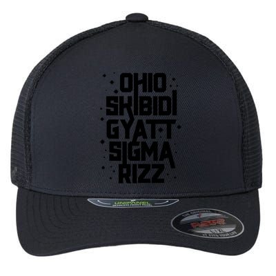 Rizz Gyatt Ohio Sigma Funny Rizzler Gift Toilet Meme Flexfit Unipanel Trucker Cap