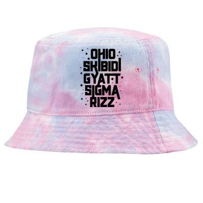 Rizz Gyatt Ohio Sigma Funny Rizzler Gift Toilet Meme Tie-Dyed Bucket Hat