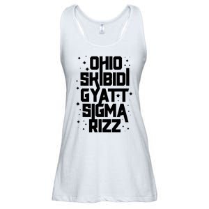 Rizz Gyatt Ohio Sigma Funny Rizzler Gift Toilet Meme Ladies Essential Flowy Tank