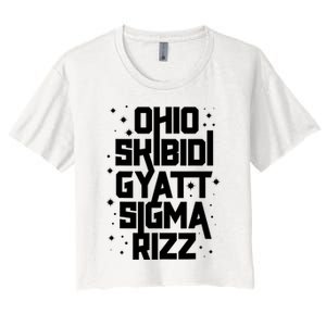 Rizz Gyatt Ohio Sigma Funny Rizzler Gift Toilet Meme Women's Crop Top Tee