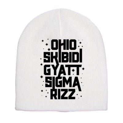 Rizz Gyatt Ohio Sigma Funny Rizzler Gift Toilet Meme Short Acrylic Beanie