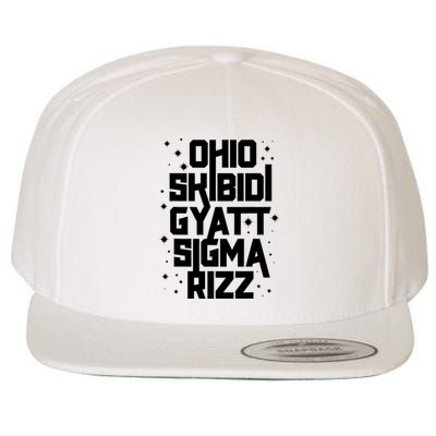 Rizz Gyatt Ohio Sigma Funny Rizzler Gift Toilet Meme Wool Snapback Cap