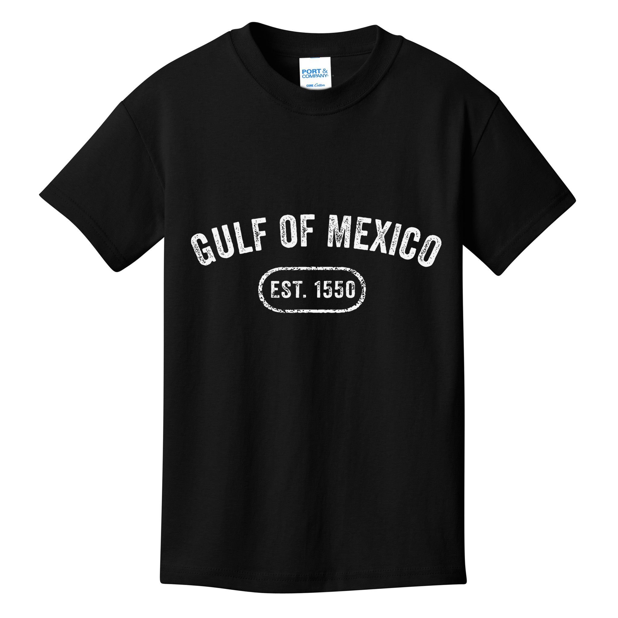 Retro Gulf Of Mexico Est 1550 Mexican Flag For S Kids T-Shirt