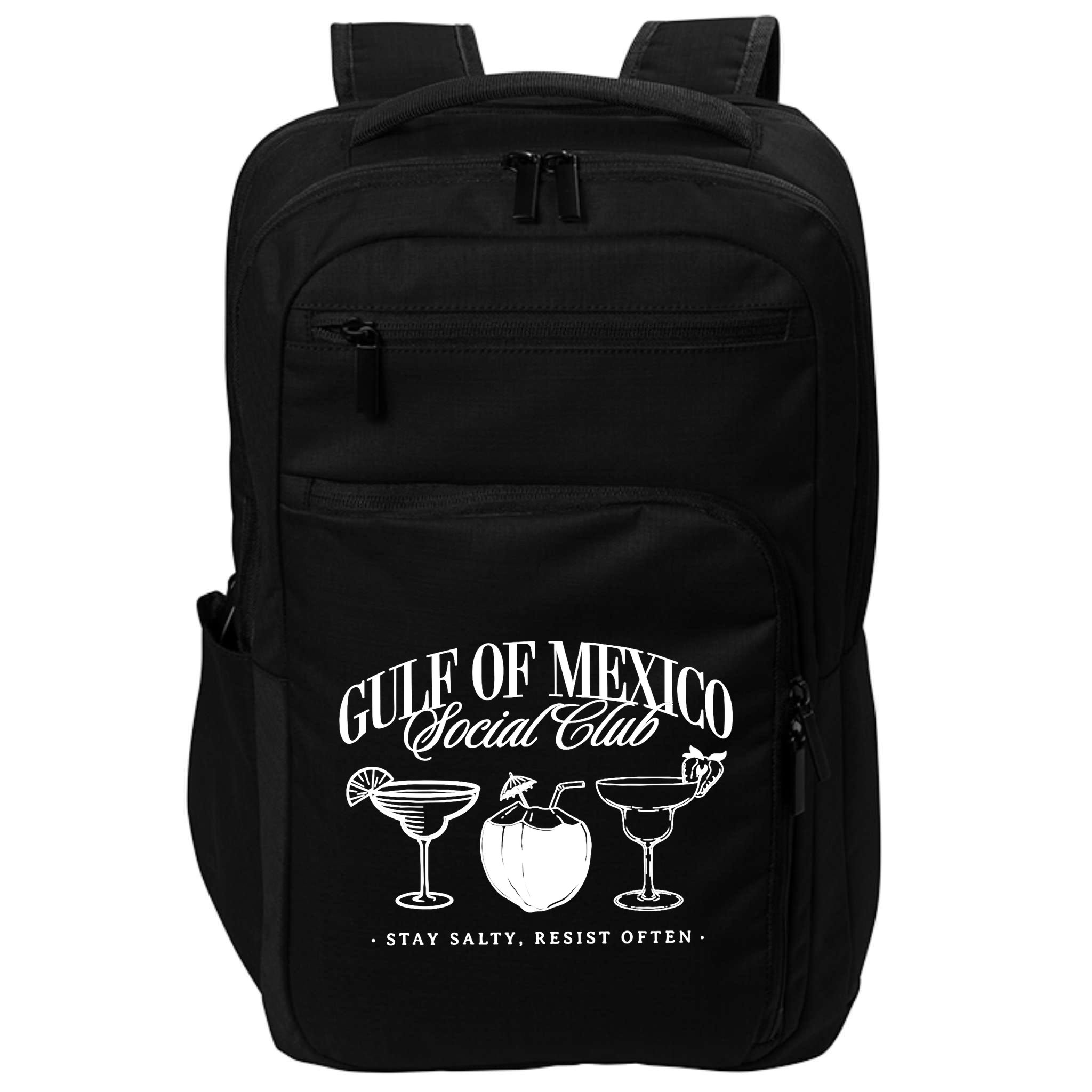 Retro Gulf Of Mexico Social Club Progressive Liberal Impact Tech Backpack