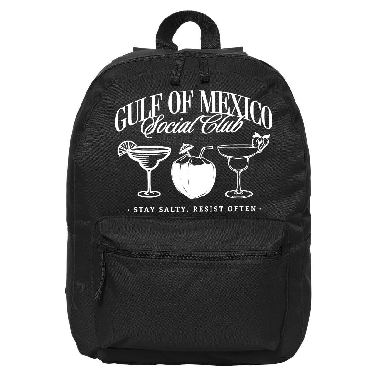 Retro Gulf Of Mexico Social Club Progressive Liberal 16 in Basic Backpack