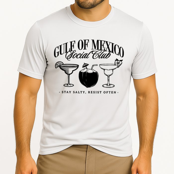 Retro Gulf Of Mexico Social Club Progressive Liberal Cooling Performance Crew T-Shirt