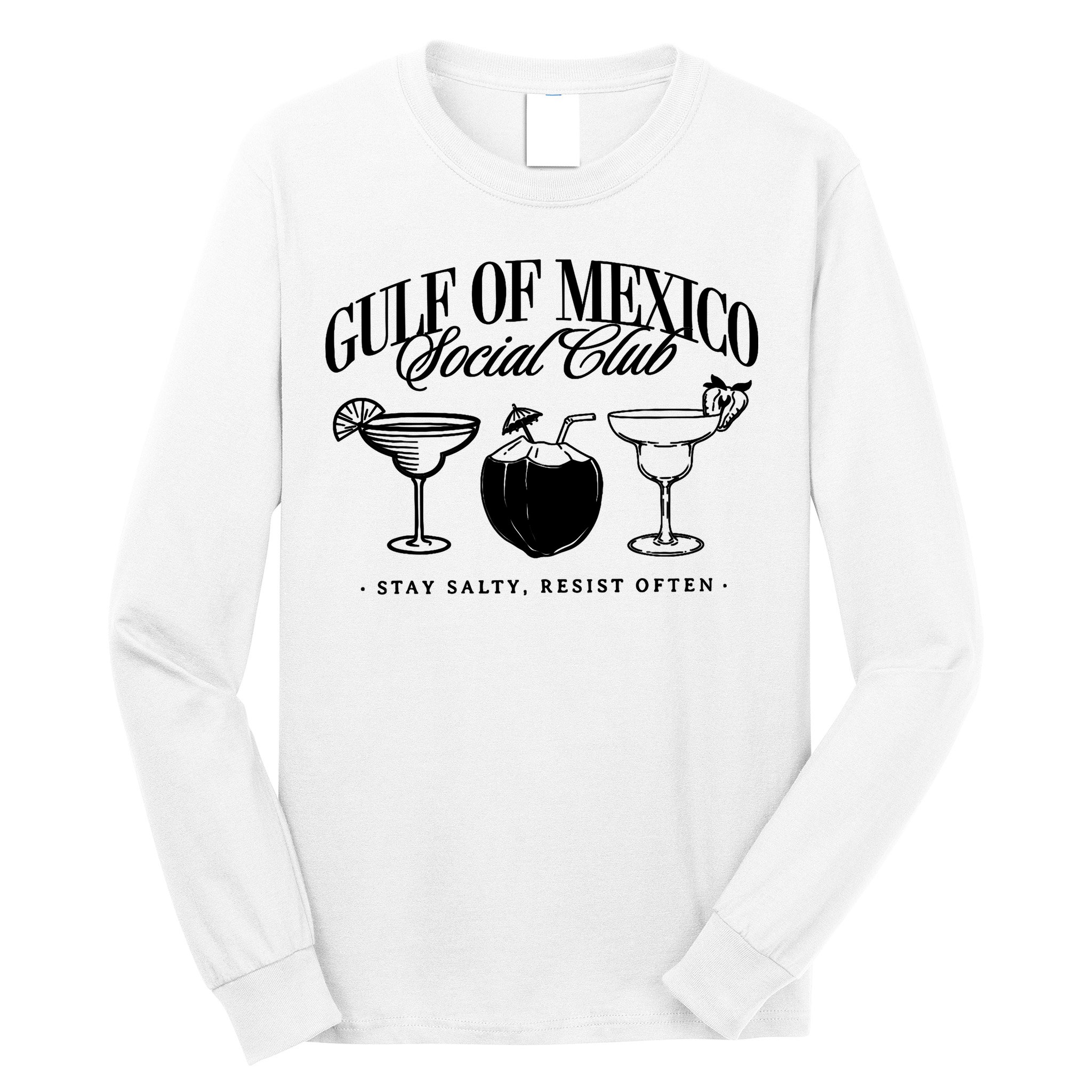 Retro Gulf Of Mexico Social Club Progressive Liberal Long Sleeve Shirt