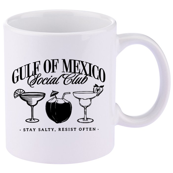 Retro Gulf Of Mexico Social Club Progressive Liberal 11oz C Handle Ceramic Mug