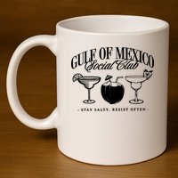 Retro Gulf Of Mexico Social Club Progressive Liberal 11oz C Handle Ceramic Mug
