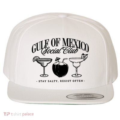 Retro Gulf Of Mexico Social Club Progressive Liberal Wool Snapback Cap