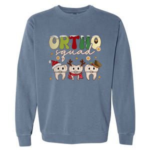 Retro Groovy Ortho Squad Christmas Orthodontist Dentist Gift Garment-Dyed Sweatshirt