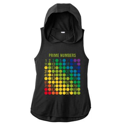 Rainbow G.rid Of Prime Numbers School Teacher Ladies PosiCharge Tri-Blend Wicking Draft Hoodie Tank