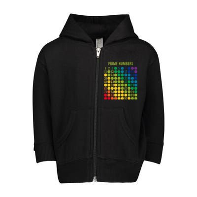 Rainbow G.rid Of Prime Numbers School Teacher Toddler Zip Fleece Hoodie