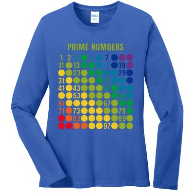 Rainbow G.rid Of Prime Numbers School Teacher Ladies Long Sleeve Shirt