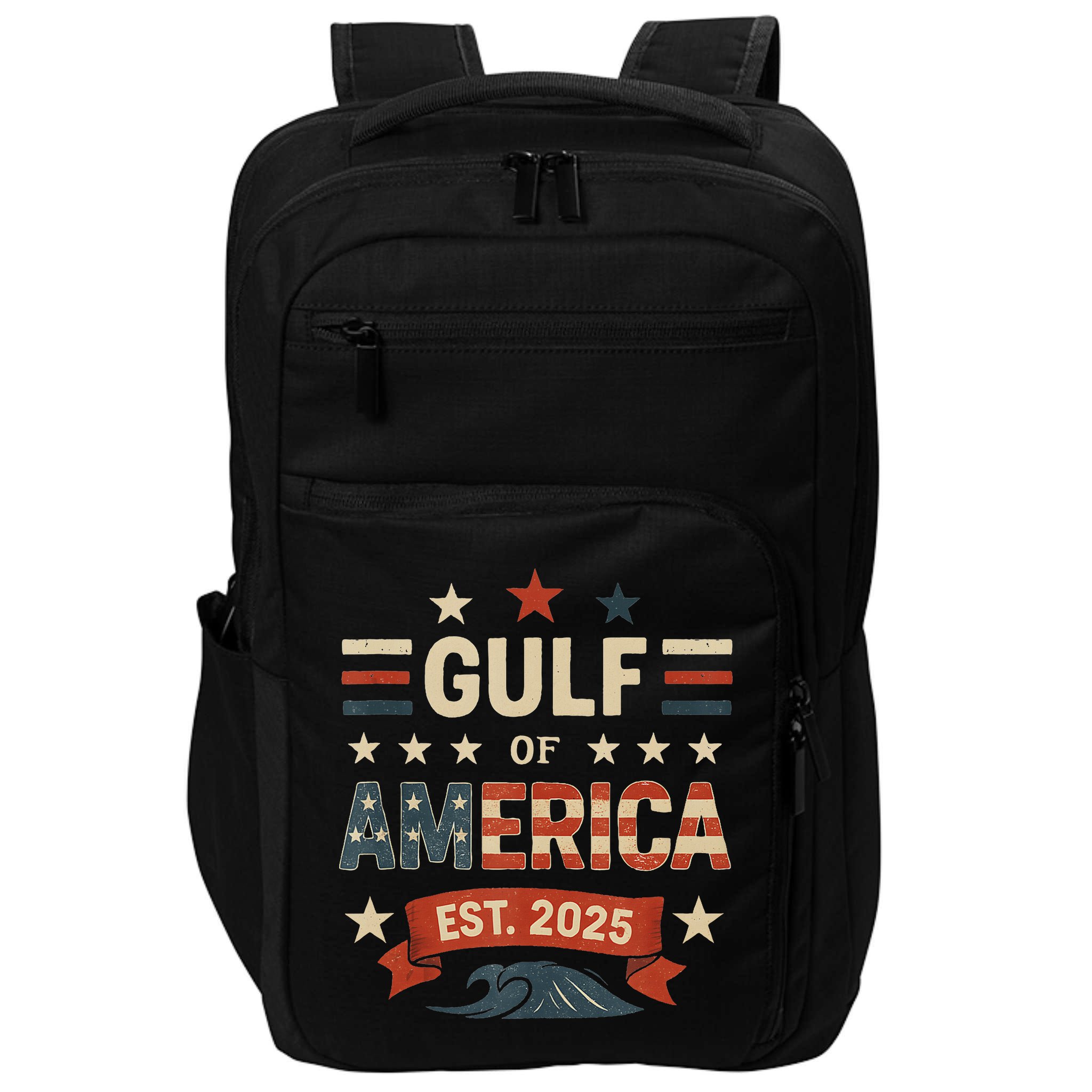 Retro Gulf Of Usa America Since 2025 American Flag Usa Gulf Impact Tech Backpack