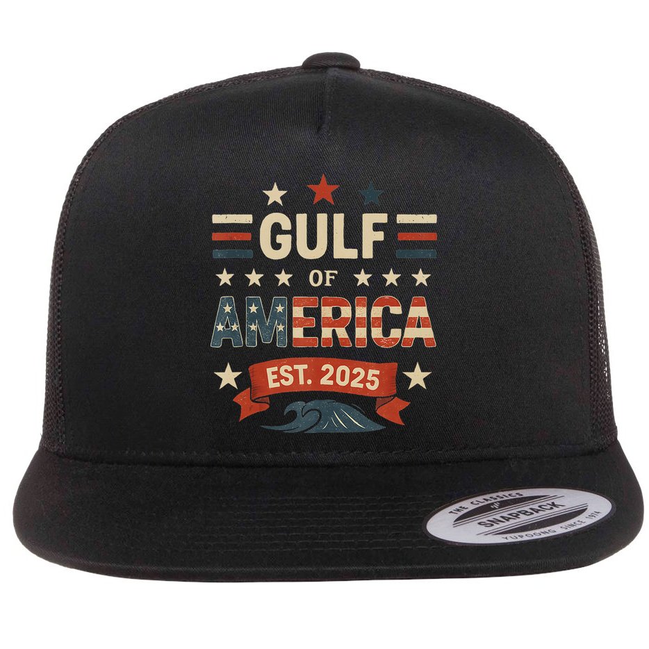 Retro Gulf Of Usa America Since 2025 American Flag Usa Gulf Flat Bill Trucker Hat