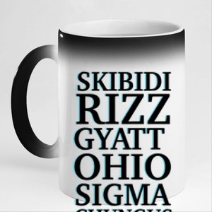 Rizz Gyatt Ohio Sigma Chungus 11oz Black Color Changing Mug