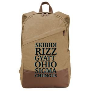 Rizz Gyatt Ohio Sigma Chungus Cotton Canvas Backpack