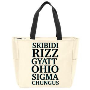 Rizz Gyatt Ohio Sigma Chungus Zip Tote Bag