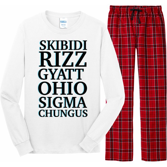 Rizz Gyatt Ohio Sigma Chungus Long Sleeve Pajama Set