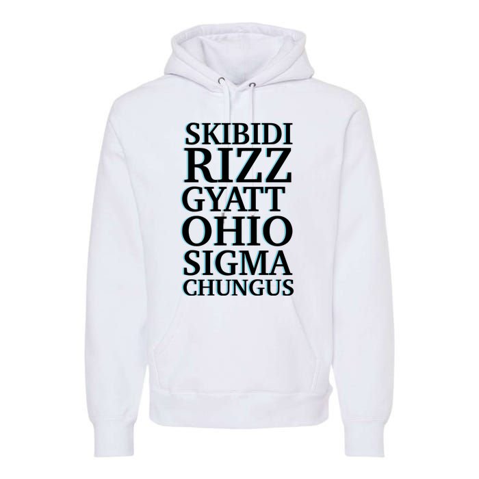 Rizz Gyatt Ohio Sigma Chungus Premium Hoodie