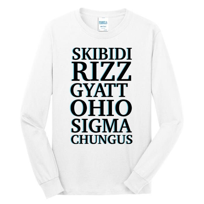 Rizz Gyatt Ohio Sigma Chungus Tall Long Sleeve T-Shirt