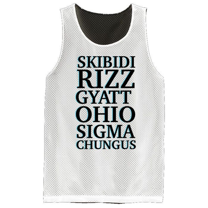 Rizz Gyatt Ohio Sigma Chungus Mesh Reversible Basketball Jersey Tank