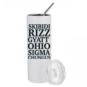 Rizz Gyatt Ohio Sigma Chungus Stainless Steel Tumbler