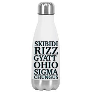 Rizz Gyatt Ohio Sigma Chungus Stainless Steel Insulated Water Bottle