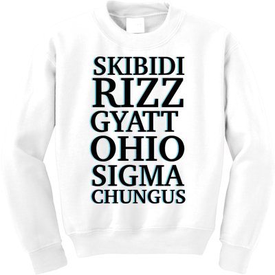 Rizz Gyatt Ohio Sigma Chungus Kids Sweatshirt