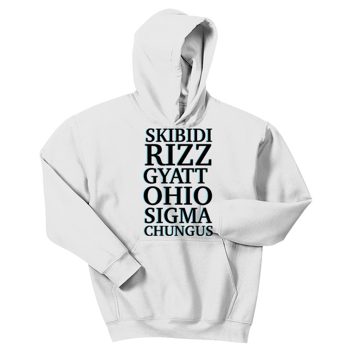 Rizz Gyatt Ohio Sigma Chungus Kids Hoodie