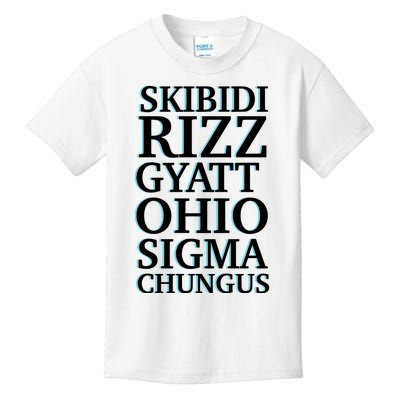 Rizz Gyatt Ohio Sigma Chungus Kids T-Shirt