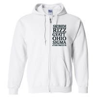 Rizz Gyatt Ohio Sigma Chungus Full Zip Hoodie