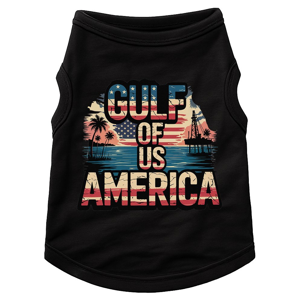Retro Gulf Of Usa America Patriotic Beach Life Est 2025 Doggie Tank