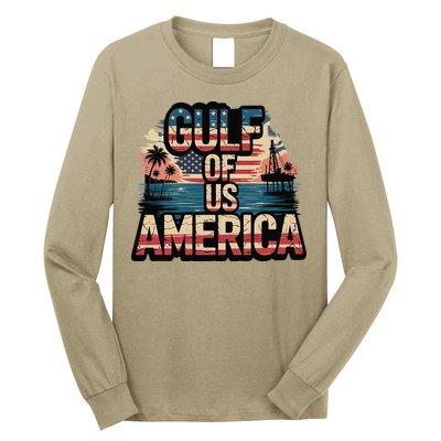 Retro Gulf Of Usa America Patriotic Beach Life Est 2025 Long Sleeve Shirt