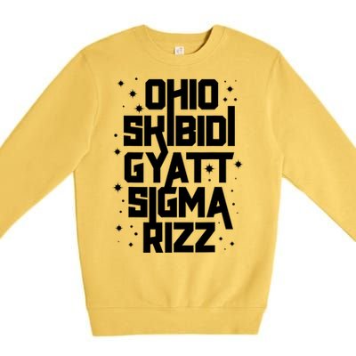 Rizz Gyatt Ohio Sigma Funny Rizzler Gift Toilet Meme Premium Crewneck Sweatshirt