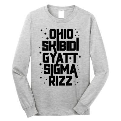 Rizz Gyatt Ohio Sigma Funny Rizzler Gift Toilet Meme Long Sleeve Shirt