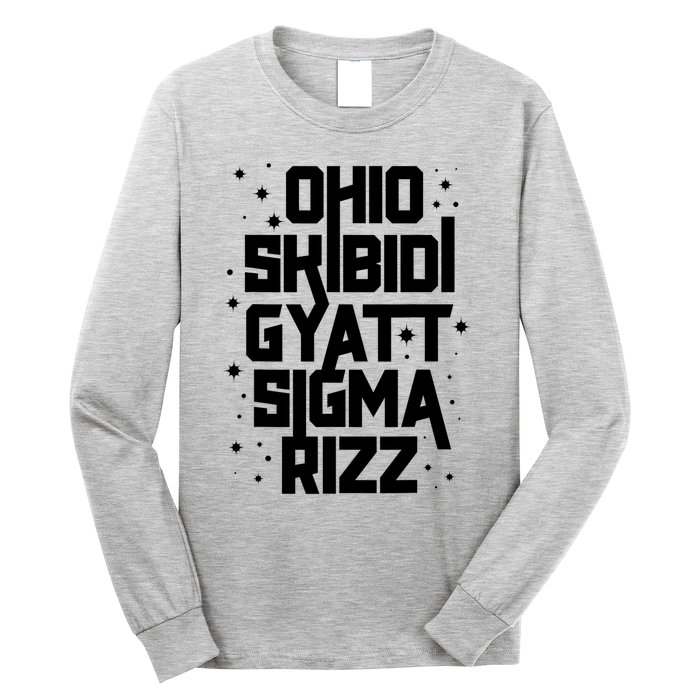 Rizz Gyatt Ohio Sigma Funny Rizzler Gift Toilet Meme Long Sleeve Shirt