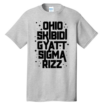 Rizz Gyatt Ohio Sigma Funny Rizzler Gift Toilet Meme Tall T-Shirt