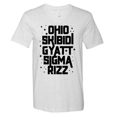 Rizz Gyatt Ohio Sigma Funny Rizzler Gift Toilet Meme V-Neck T-Shirt