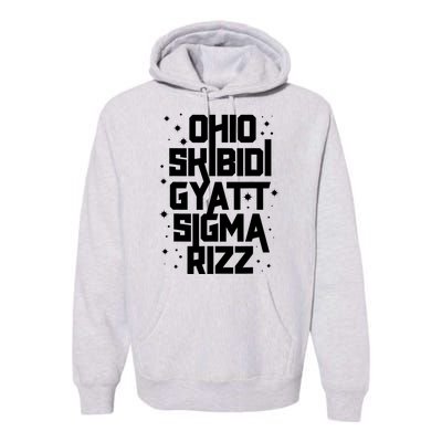 Rizz Gyatt Ohio Sigma Funny Rizzler Gift Toilet Meme Premium Hoodie